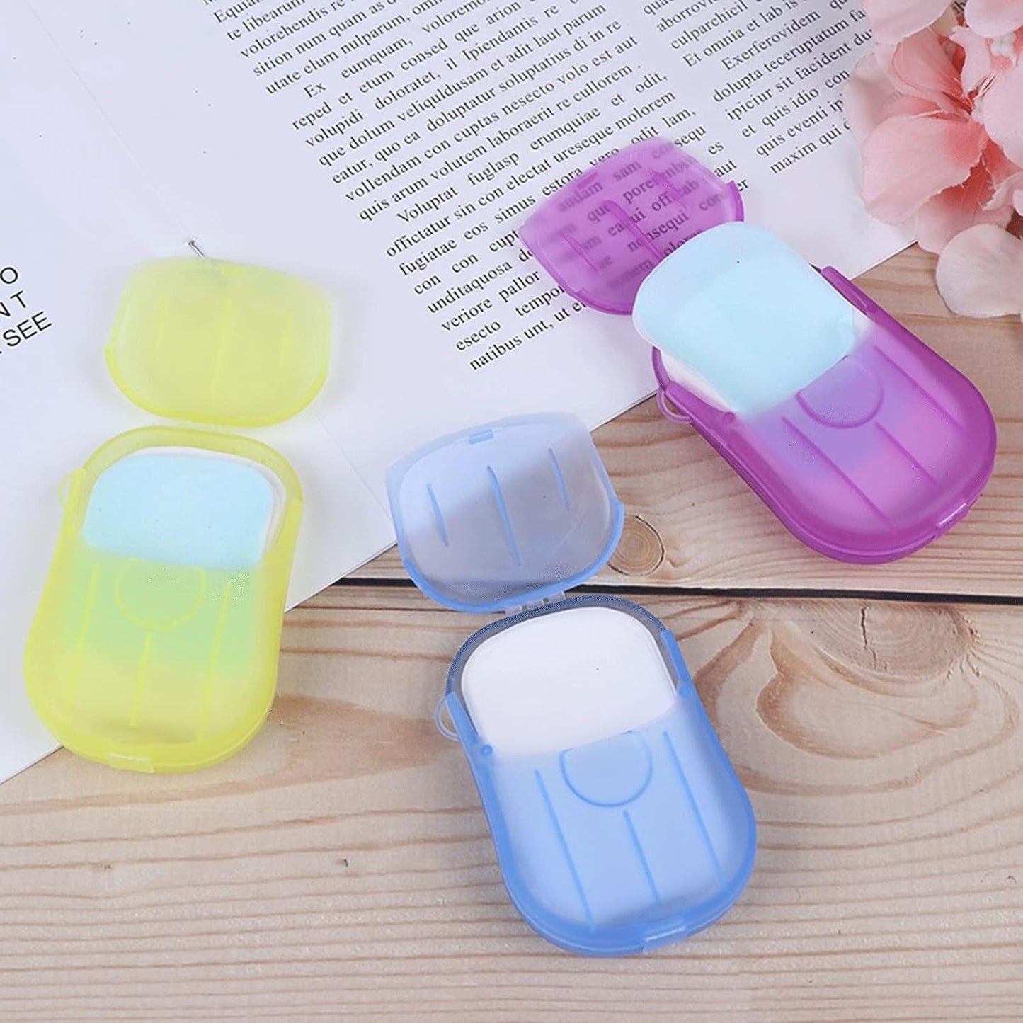 Travel Paper Soap Sheet with Mini Box (20 Sheets in a Pack Approx / Mix Color) Signaturekarts