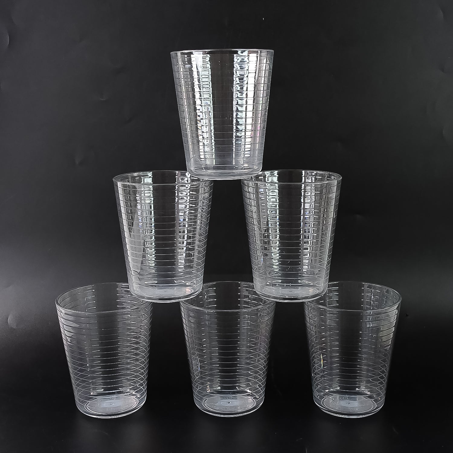 Apex Pyramid Ringo Plastic Glass – 300ml Approx | Durable, Crystal-Clear Tumbler Signature kart