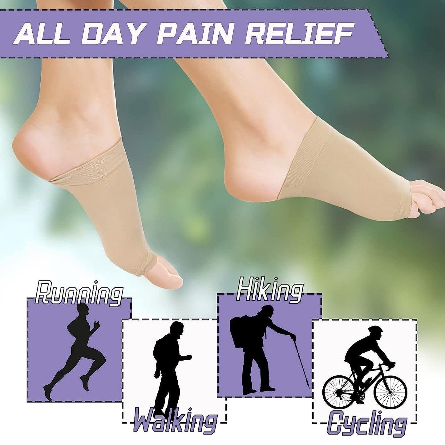 Foot Arch Support for Men & Women | Medial Arch Support for Flat Feet Correction Sleeve with Cushion | Plantar Fasciitis Leg Foot Pain Relief Product | Foot Care for Orthopedic Shoes Slippers, (1 Pair) signaturekarts