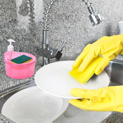 2 in 1 Double Layer Liquid Soap Dispenser with Pump and Sponge signaturekarts