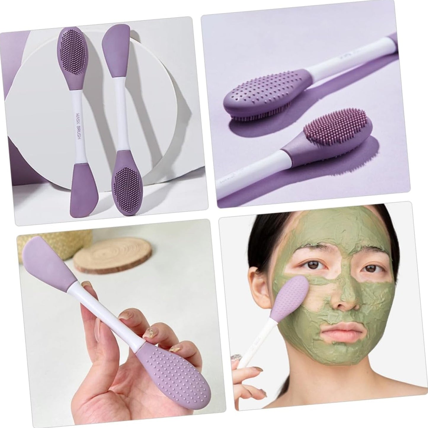 Double-Headed Silicone Mask Brush – Facial Cleansing & Mask Application Tool (1 Pc) signaturekarts