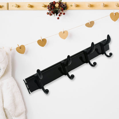 Extra Long 4-Hook Wall Coat Hanger with Eco Adhesive signaturekarts