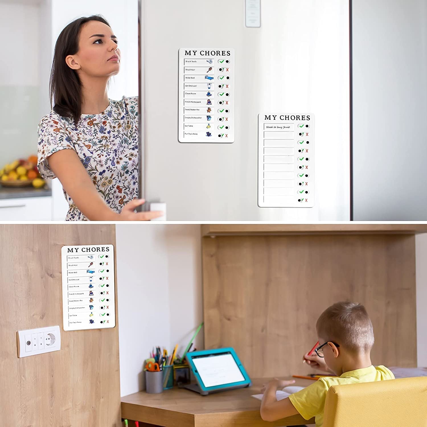 Portable Chores Note Board – Home Management Planning Memo Board (20×12 cm) Your Brand