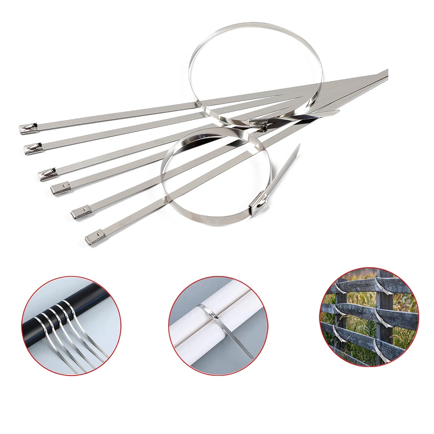 Stainless Steel Cable Ties for Solar & Home Use (100 Pc, 4.6x100mm) signaturekarts