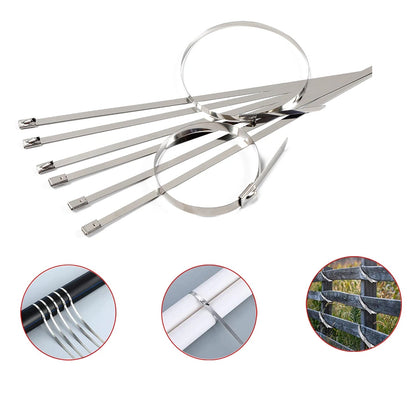 Stainless Steel Cable Ties for Solar & Home Use (100 Pc, 4.6x100mm) signaturekarts