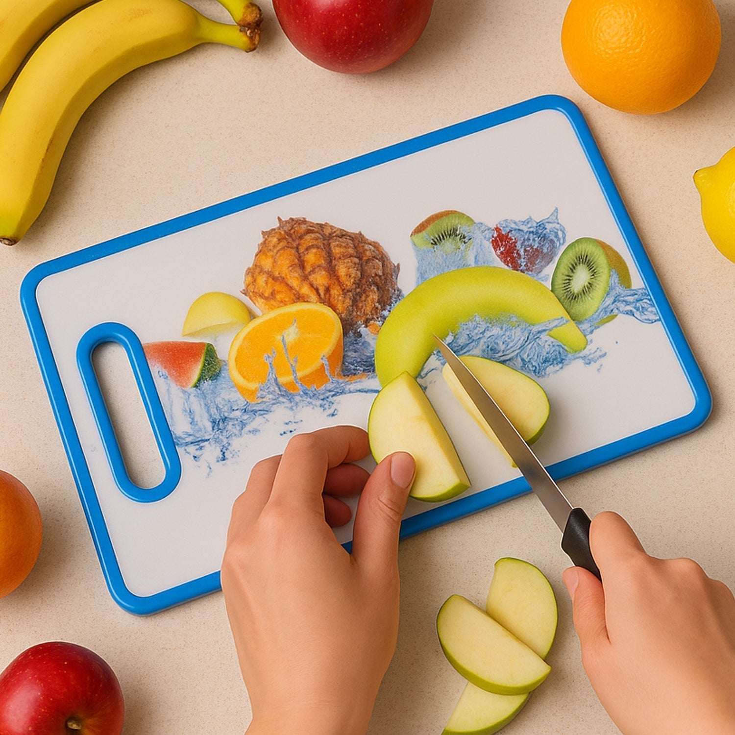 Large Rectangular Fruit Print Cutting Board (36x22cm / 1 Pc) signaturekarts
