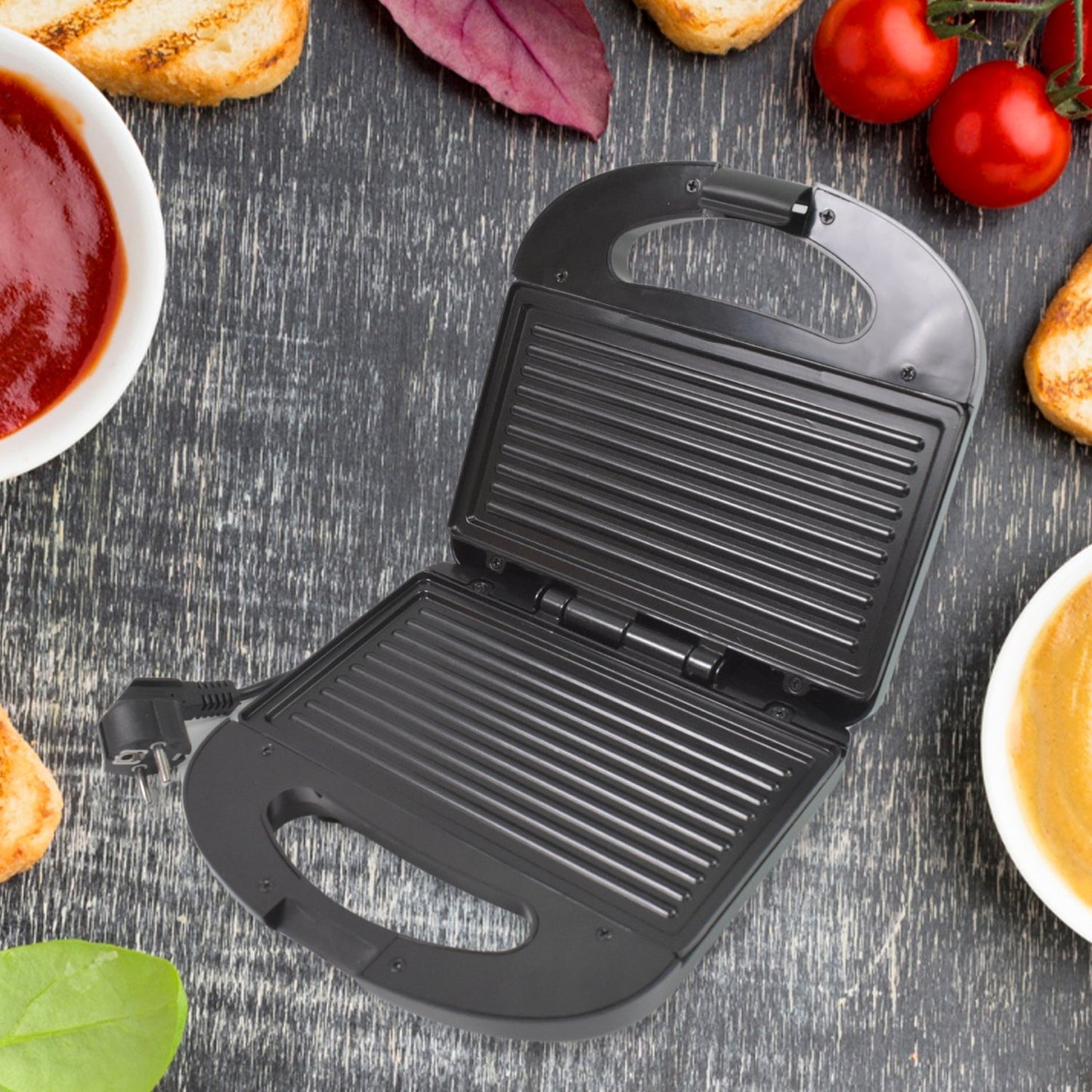 Sandwich Maker – Non-Stick Plates & Indicator Lights for Easy Home Cooking Your Brand
