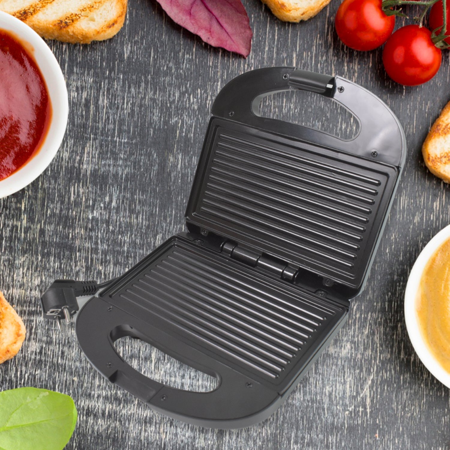 Sandwich Maker – Non-Stick Plates & Indicator Lights for Easy Home Cooking Your Brand