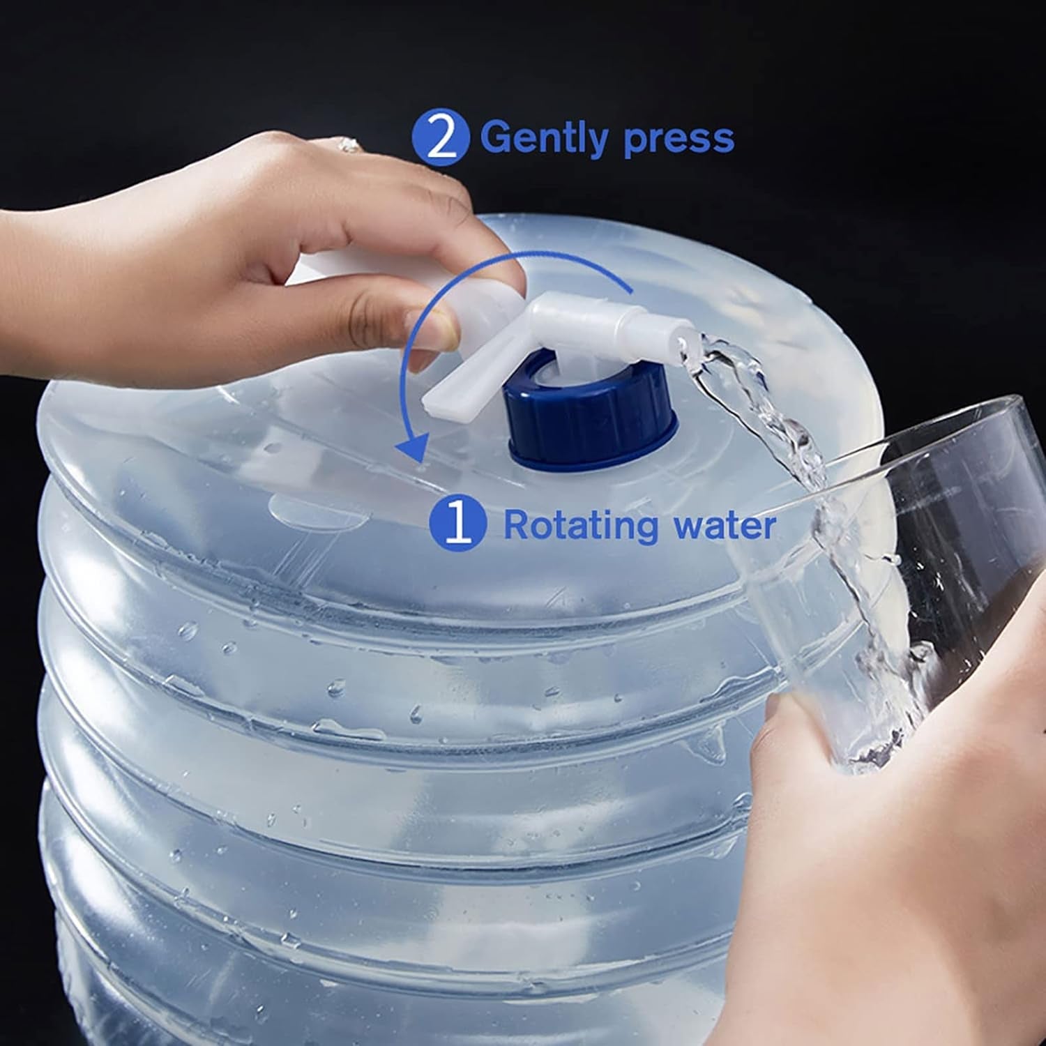 Outdoor Camping Collapsible Water Container with Carry Handle & Tap Valve signaturekarts