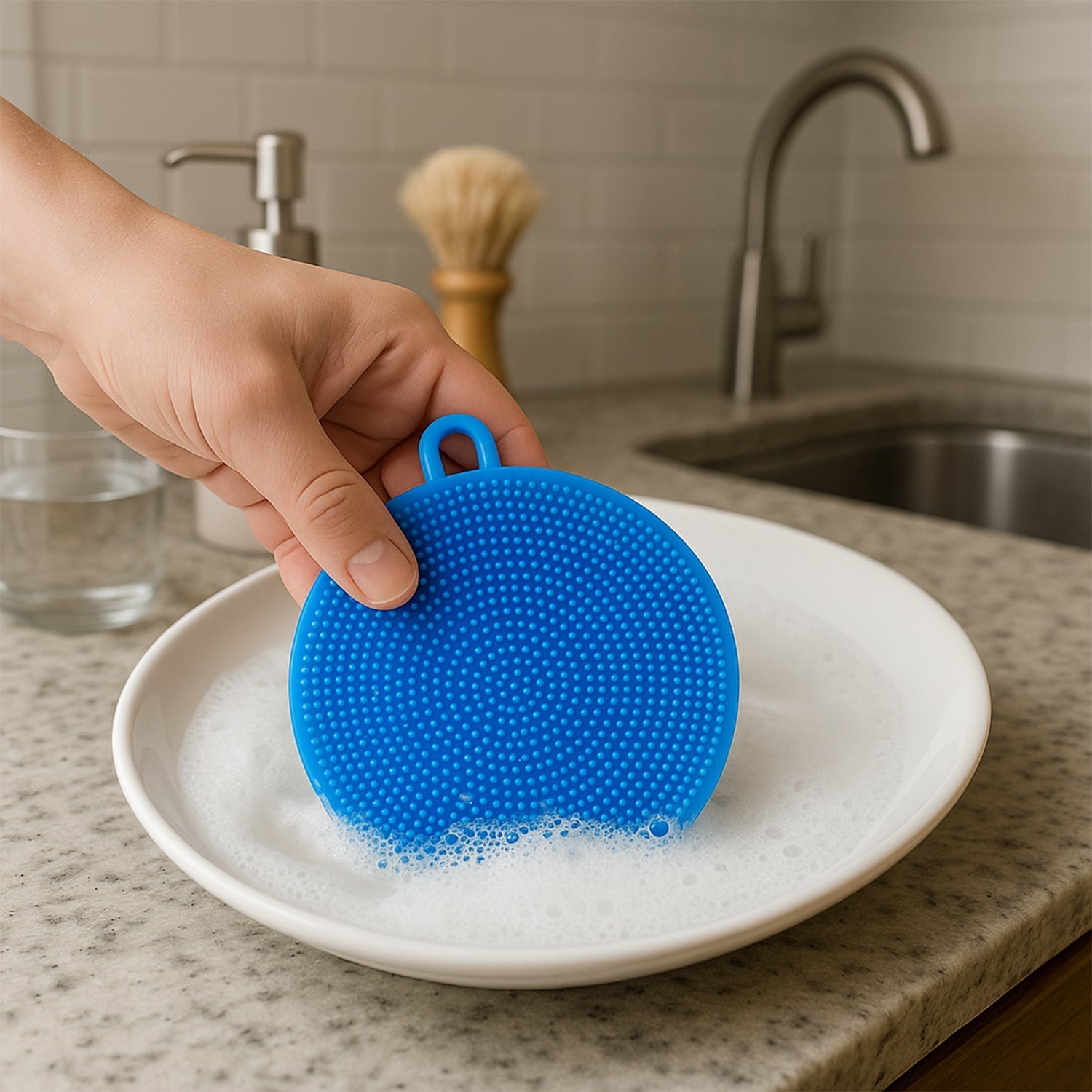 Silicone Dish Scrubber Sponge Mildew Free, Non Stick, Heat Resistant Your Brand