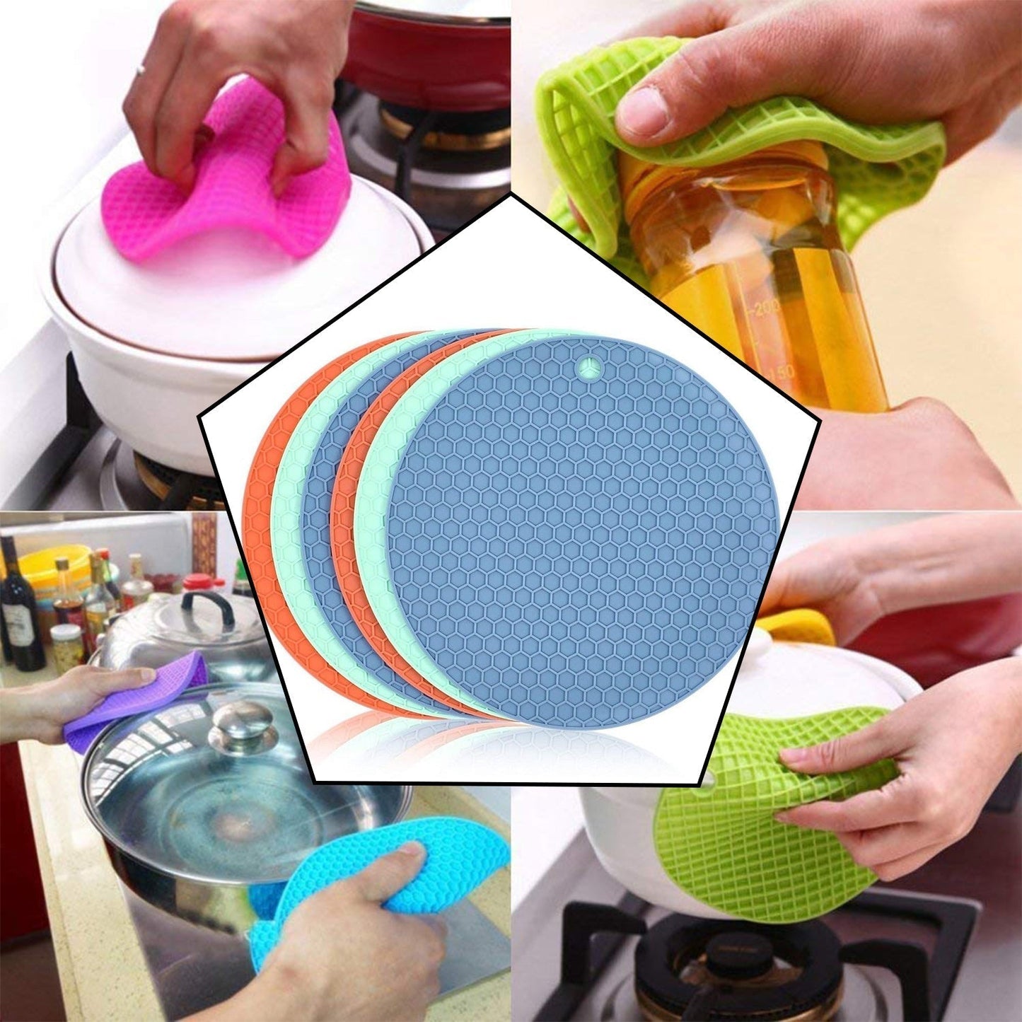 Silicone Trivet for Hot Dish and Pot, Silicone Hot Pads ( 1 pcs ) signaturekarts