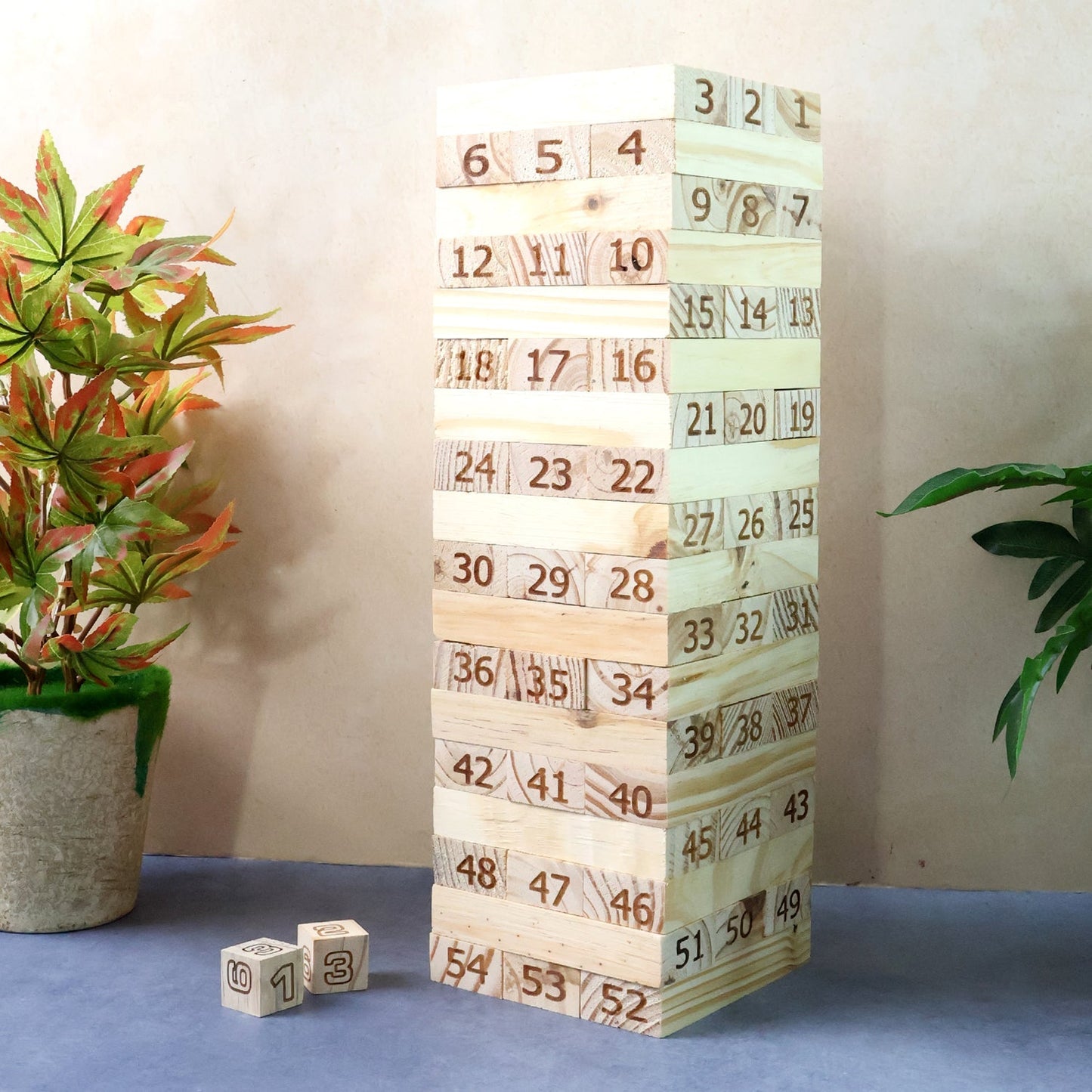 Numbered Wooden Tumbling Tower Game Set signaturekarts