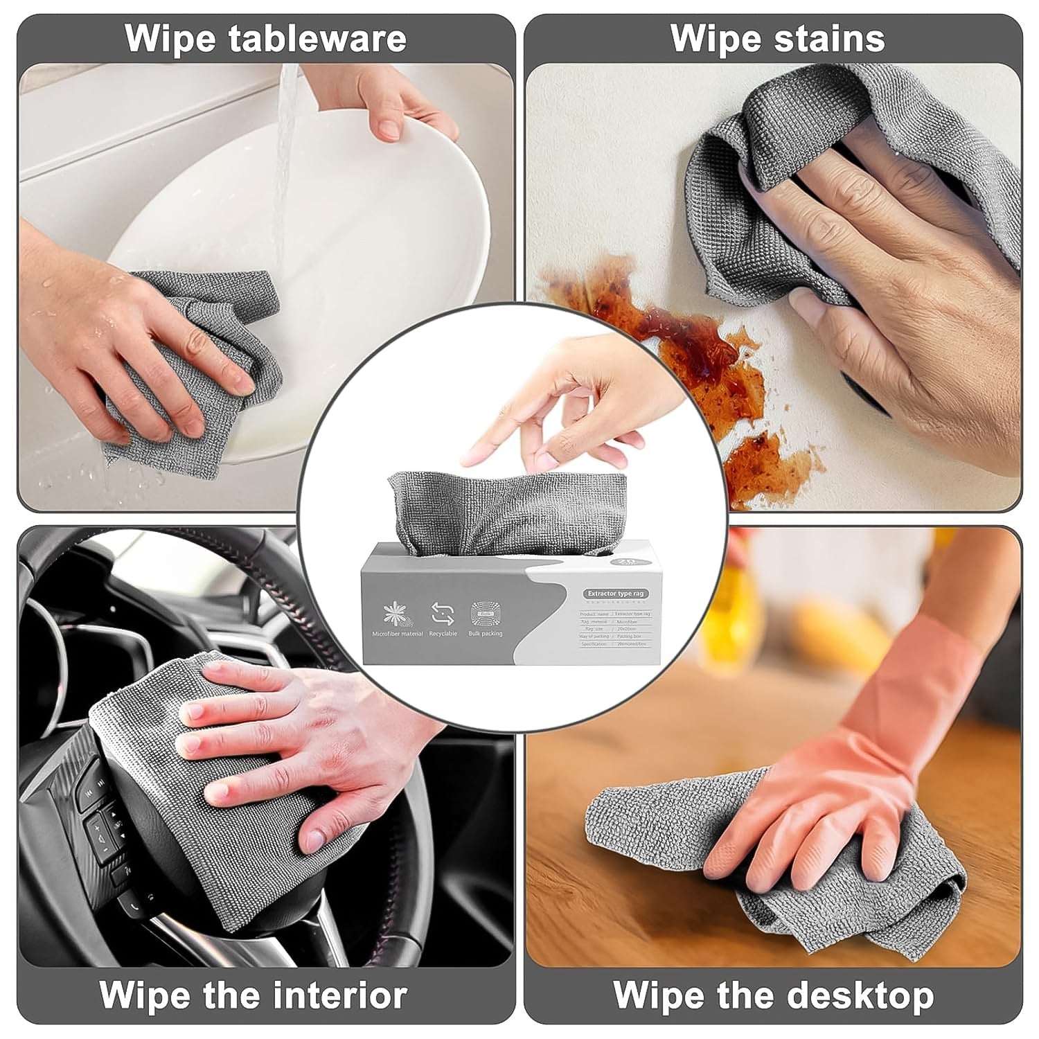 Thickened Magic Wipe Home Kitchen Car Multi-Functional Cleaning Rag (20 Pc) Signature kart