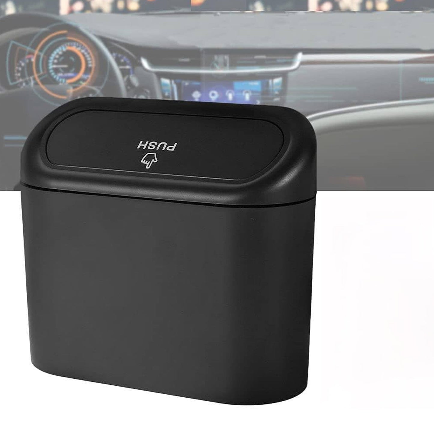 Mini Car Trash Can with Lid, Waterproof Car Trash Bin Storage Box (1 Pc) Signaturekarts