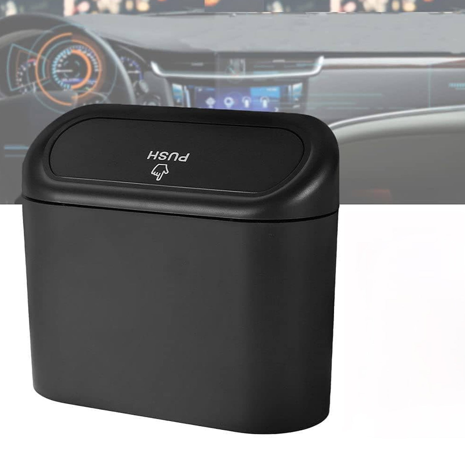 Mini Car Trash Can with Lid, Waterproof Car Trash Bin Storage Box (1 Pc) Signaturekarts