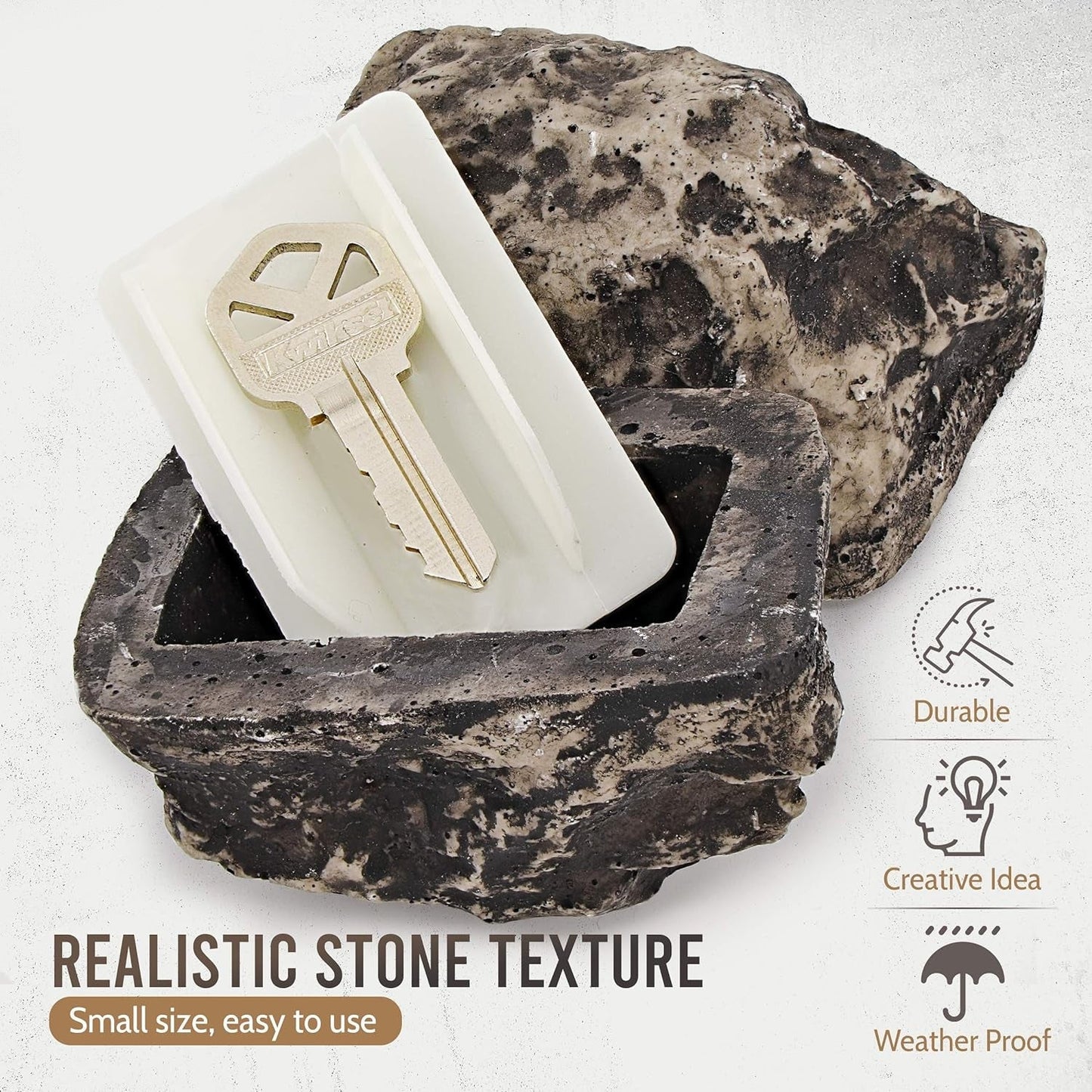 Realistic Fake Rock Key Hider – Weatherproof Outdoor Key Storage Emergencies (1 Pc) signaturekarts