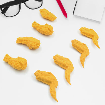 Cute Chicken Wing & Leg Erasers for Kids & Students (8 Pc Set) signaturekarts