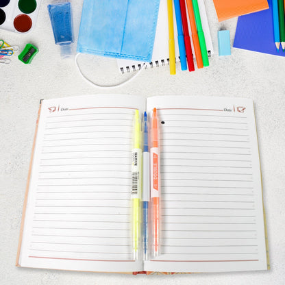 Dual-Headed Highlighter 3 Colors Double head Highlighter Pen (3 Pcs Set) Signaturekarts