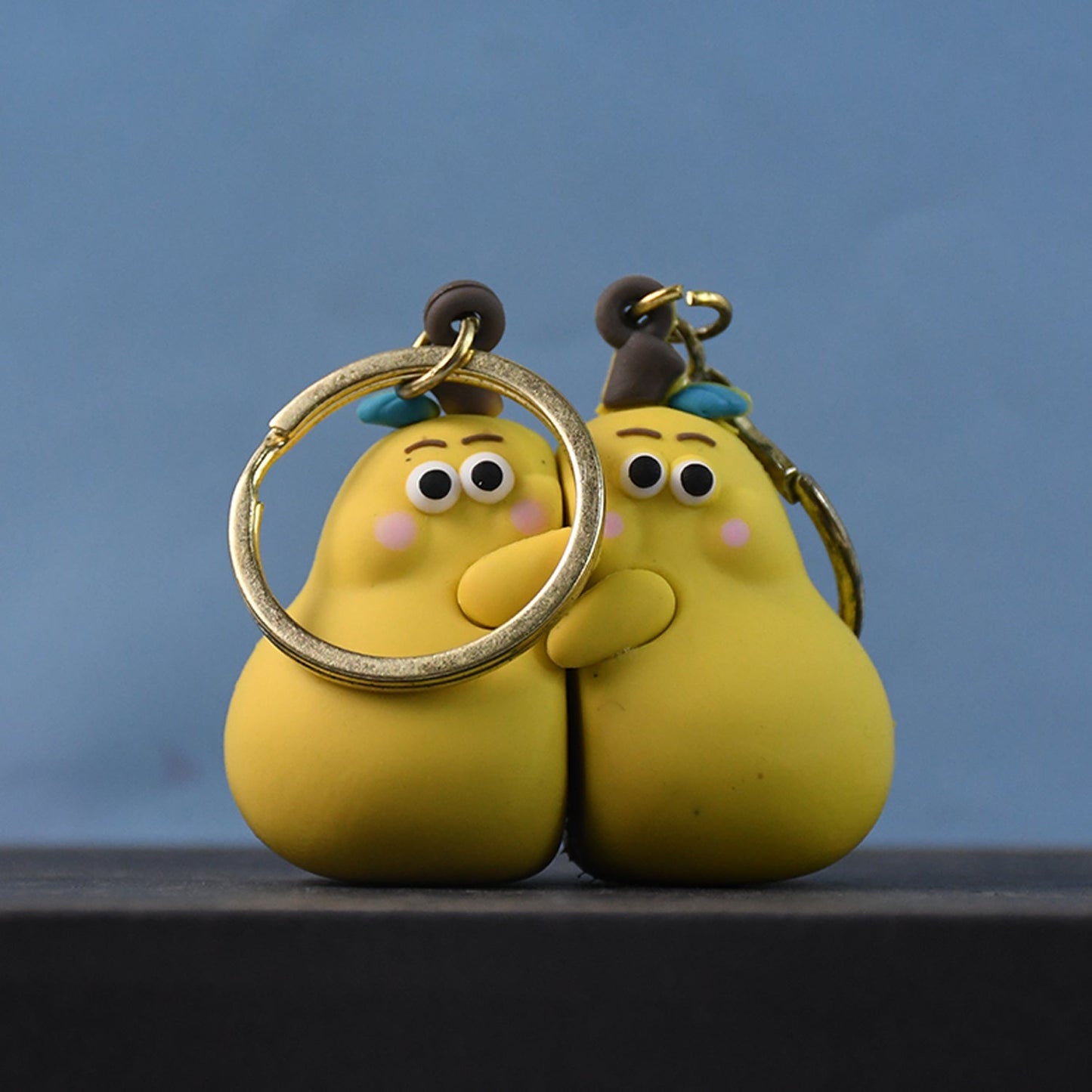 2-in-1 Cute Cartoon Couple Keychain Signature kart