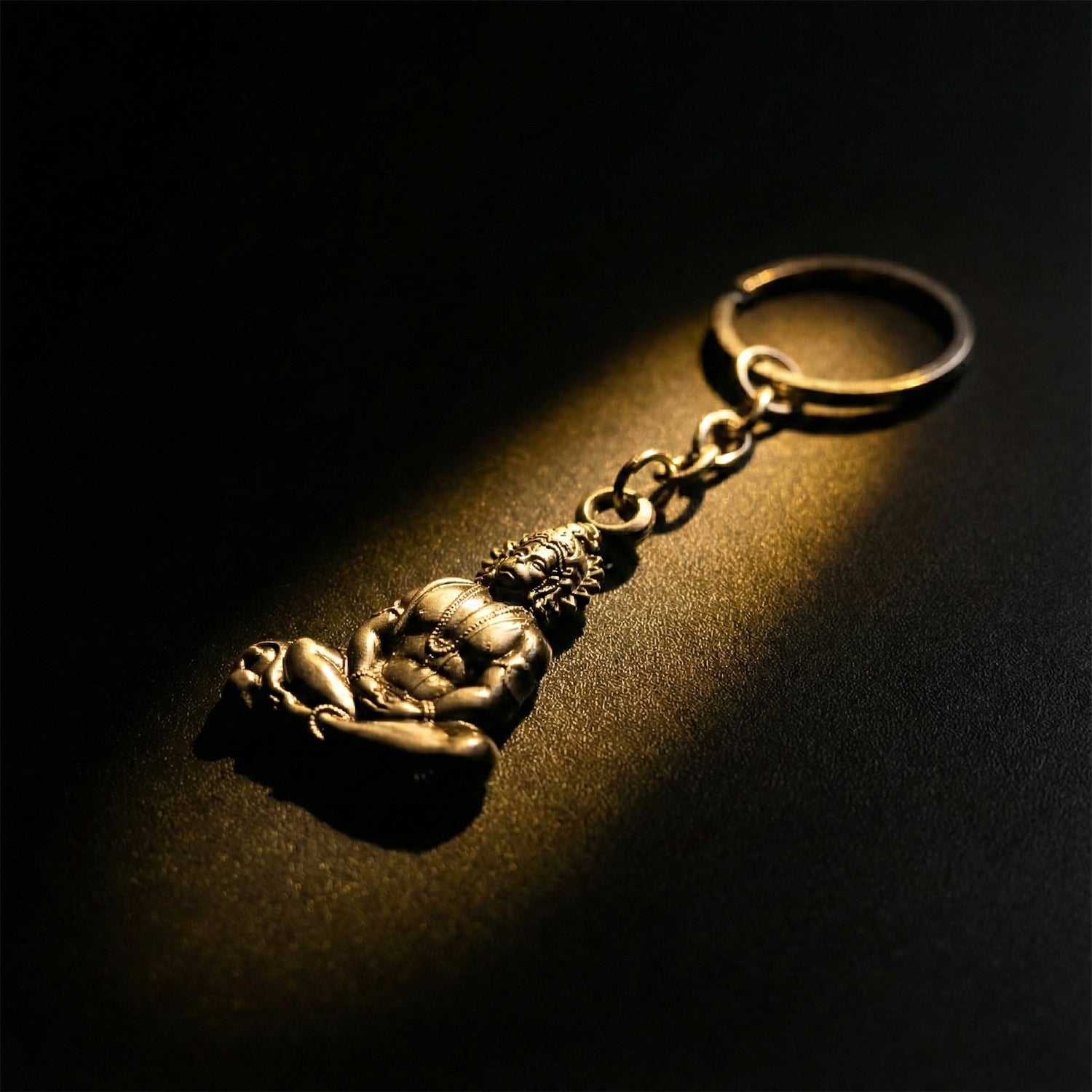 Premium Spiritual Hanuman Ji Sitting Pose Metal Keychain (1 Pc) The Morsignaturekarts