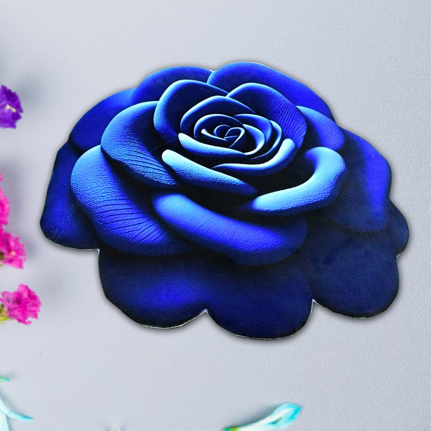 Rose Shaped Anti-Slip Velvet Floor Mat - (1 Pc) signaturekarts