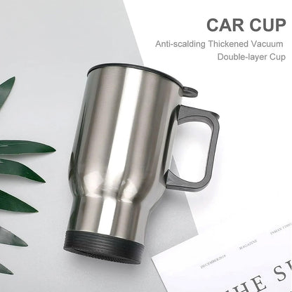 Stainless Steel Vacuum Glass Insulated Glass Coffee Cups, Tumbler (With Lid & Handle / 1 pc) signaturekarts