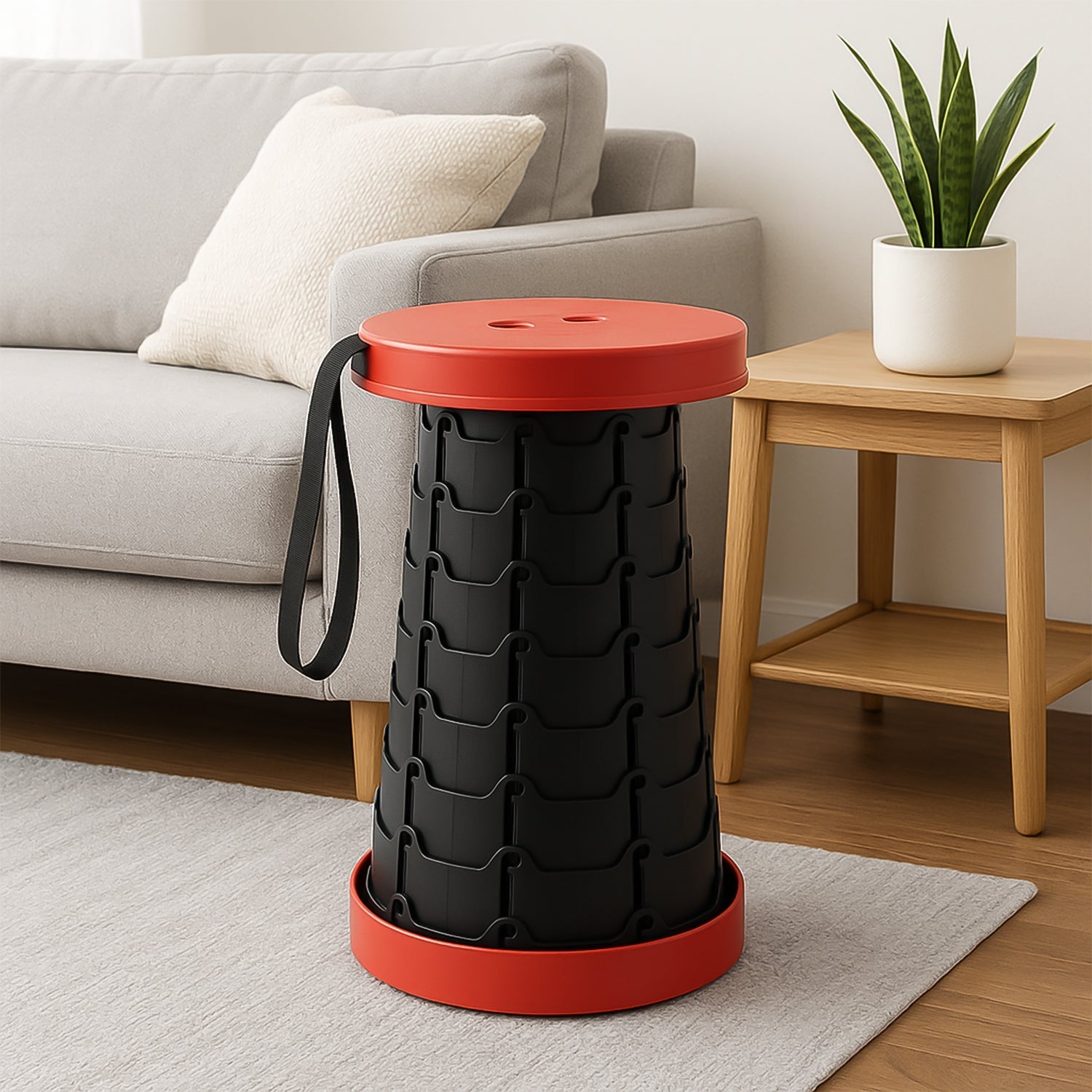 Adjustable Portable Telescopic Folding Stool (1 Pc) signaturekarts