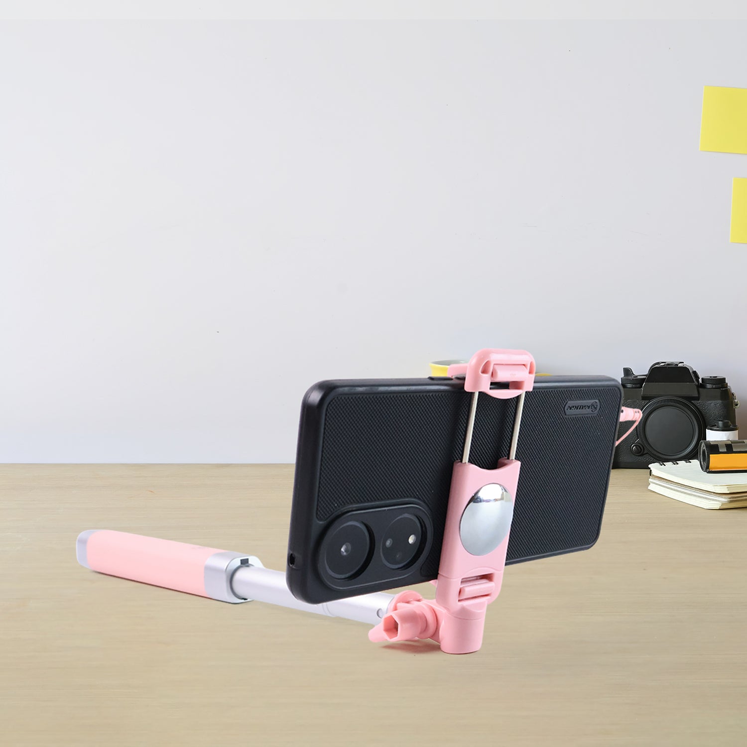 Wired Selfie Stick with Rearview Mirror & Built-In Shutter Button (1 Pc) Signature Kart