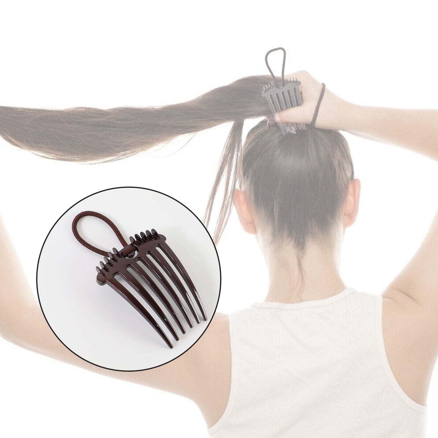 Ponytail Comb with Elastic Loop - (1 Pc) signaturekarts