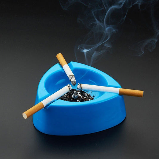Oblivion Durable Plastic Ashtray with Wide Bowl and Triple Cigarette Holder Slots (1 Pc) Signature Kart