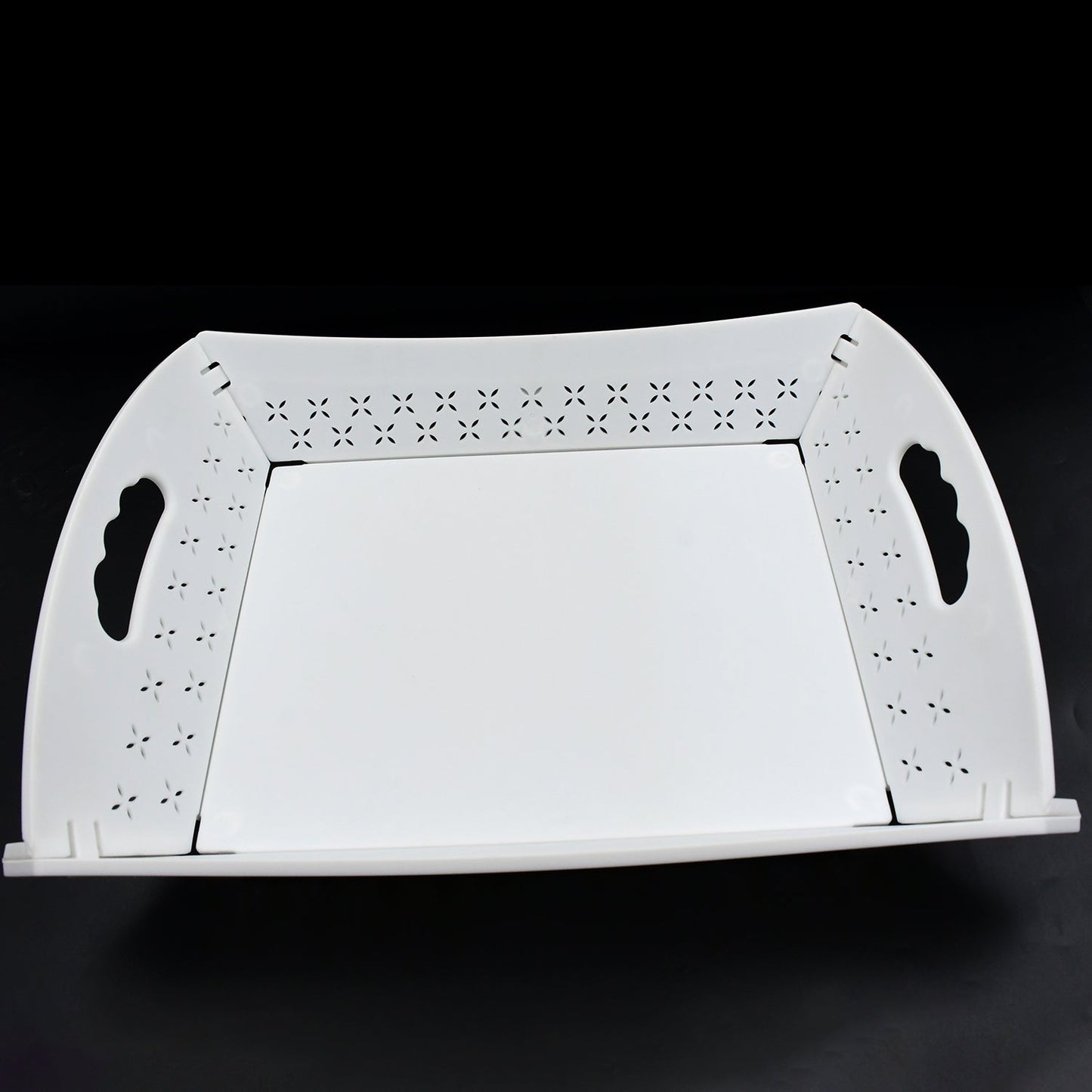 Foldable Plastic Serving Tray - Portable with Handle for Kitchen & Dining (1pc) signaturekarts
