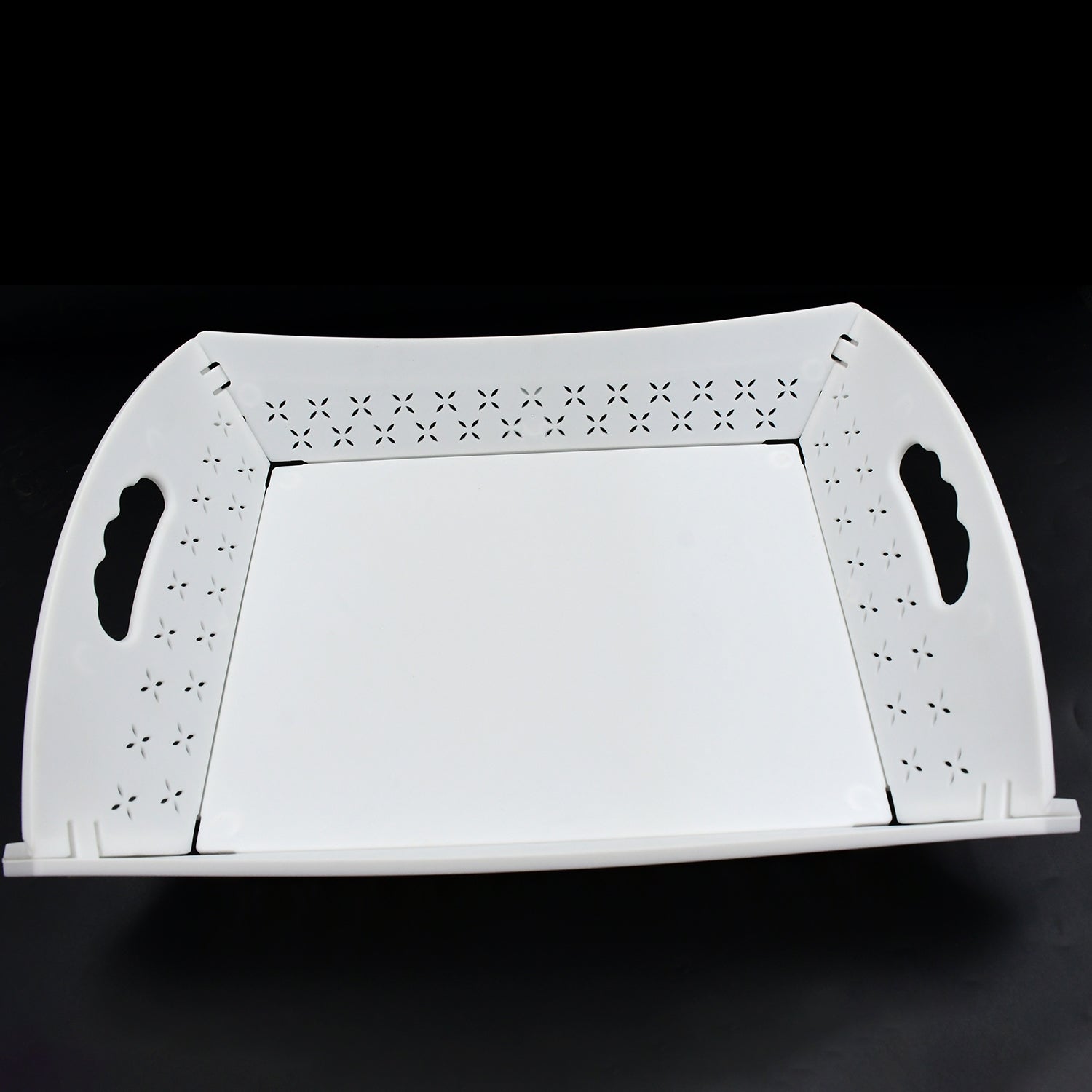 Foldable Plastic Serving Tray - Portable with Handle for Kitchen & Dining (1pc) signaturekarts