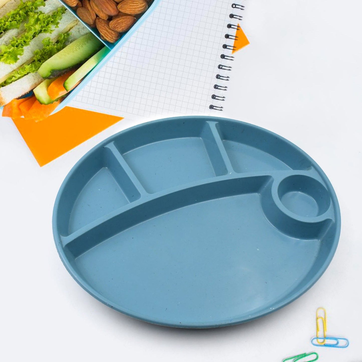 Biodegradable 5-Compartment Food Plate for Kids, BPA-Free (1 Pc) signaturekarts
