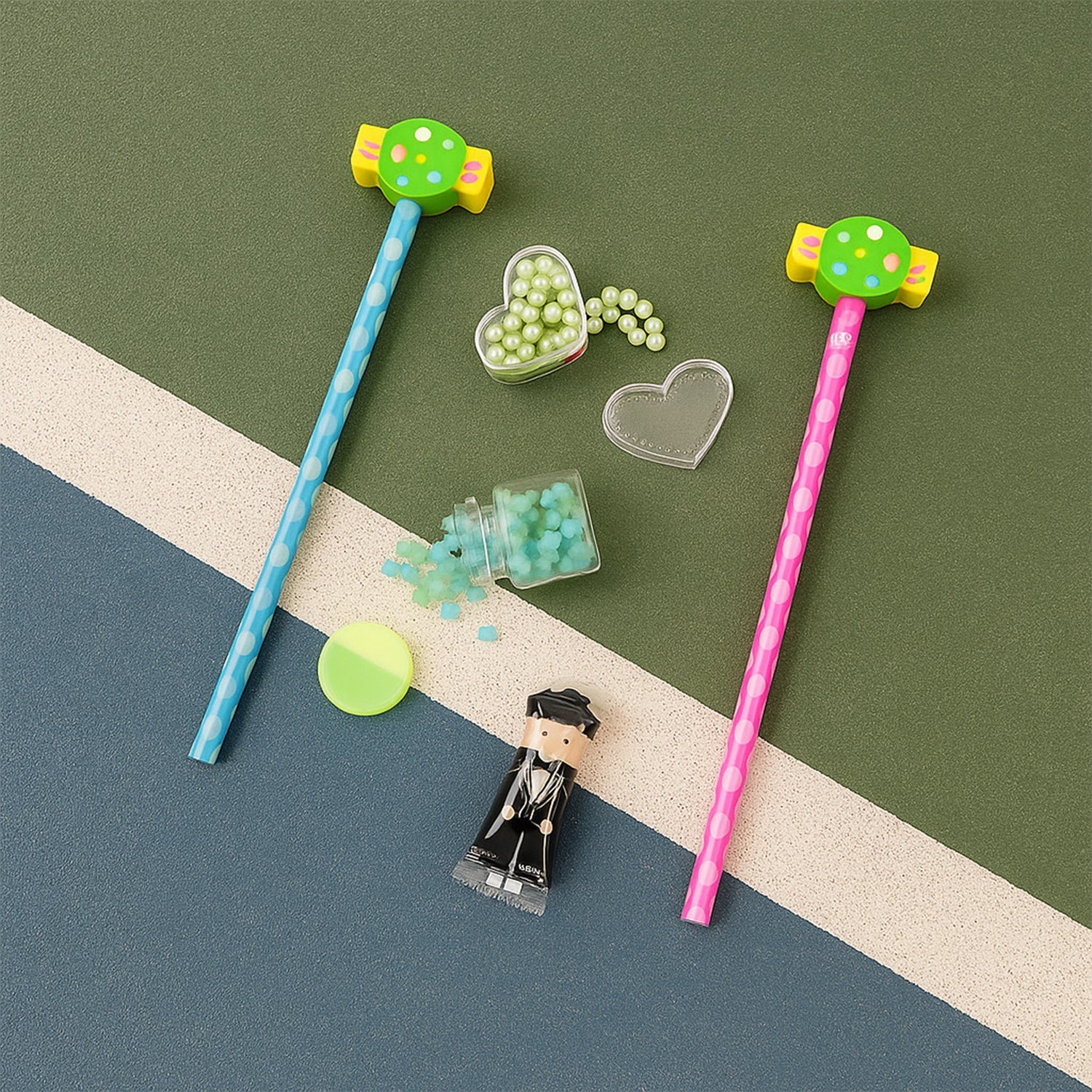 Fun Candy Design Pencil Set with Accessories Set (1 Set ) Signature Kart