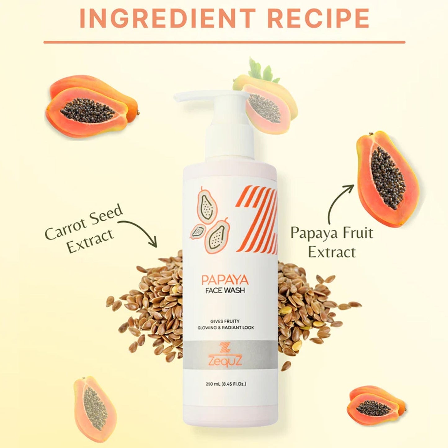 Zequz Papaya Face Wash - (1 Pc / 250 ML) signaturekarts