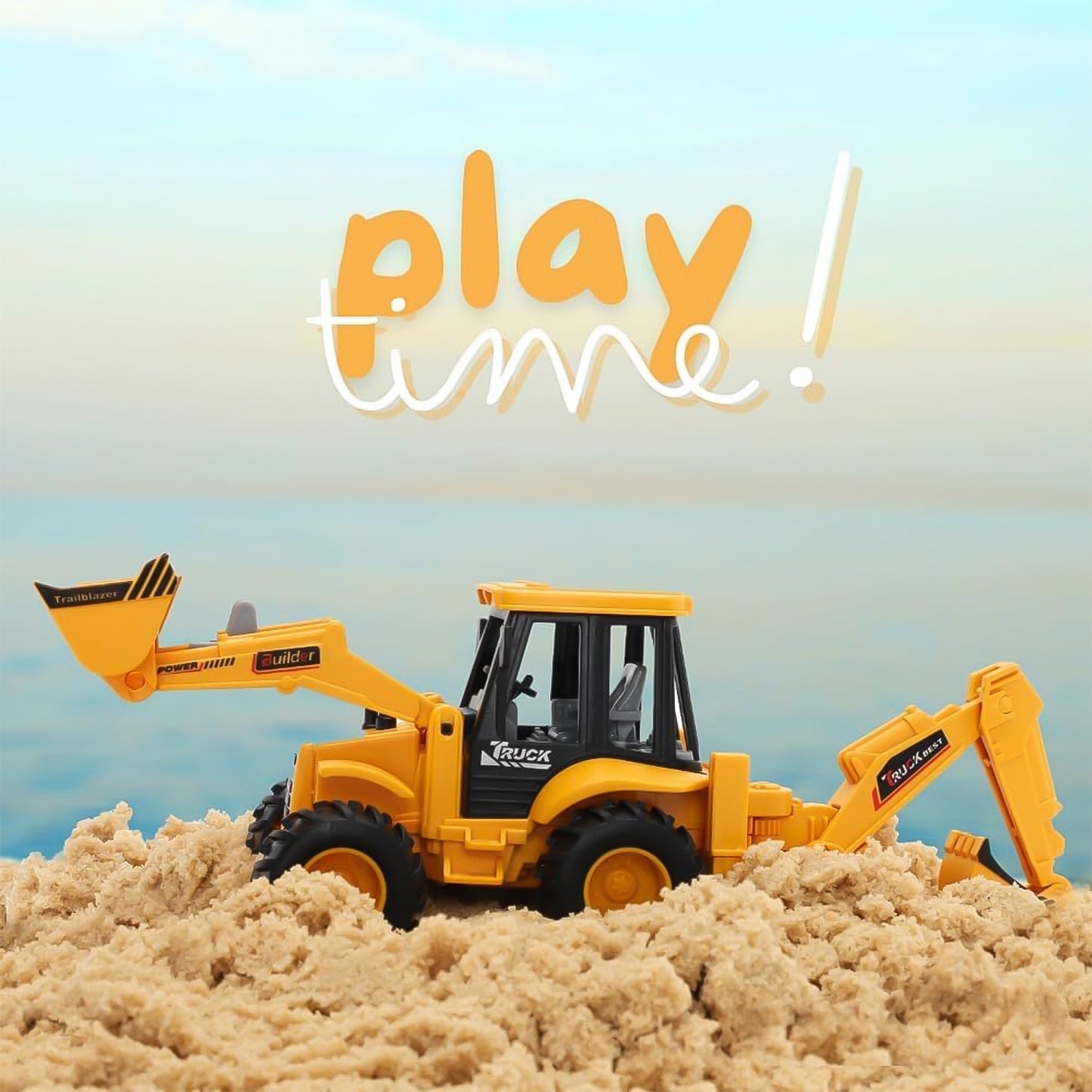 LALA Friction Powered JCB Style Backhoe Loader Construction Toy Truck for Kids (1 Pc) Signature Kart