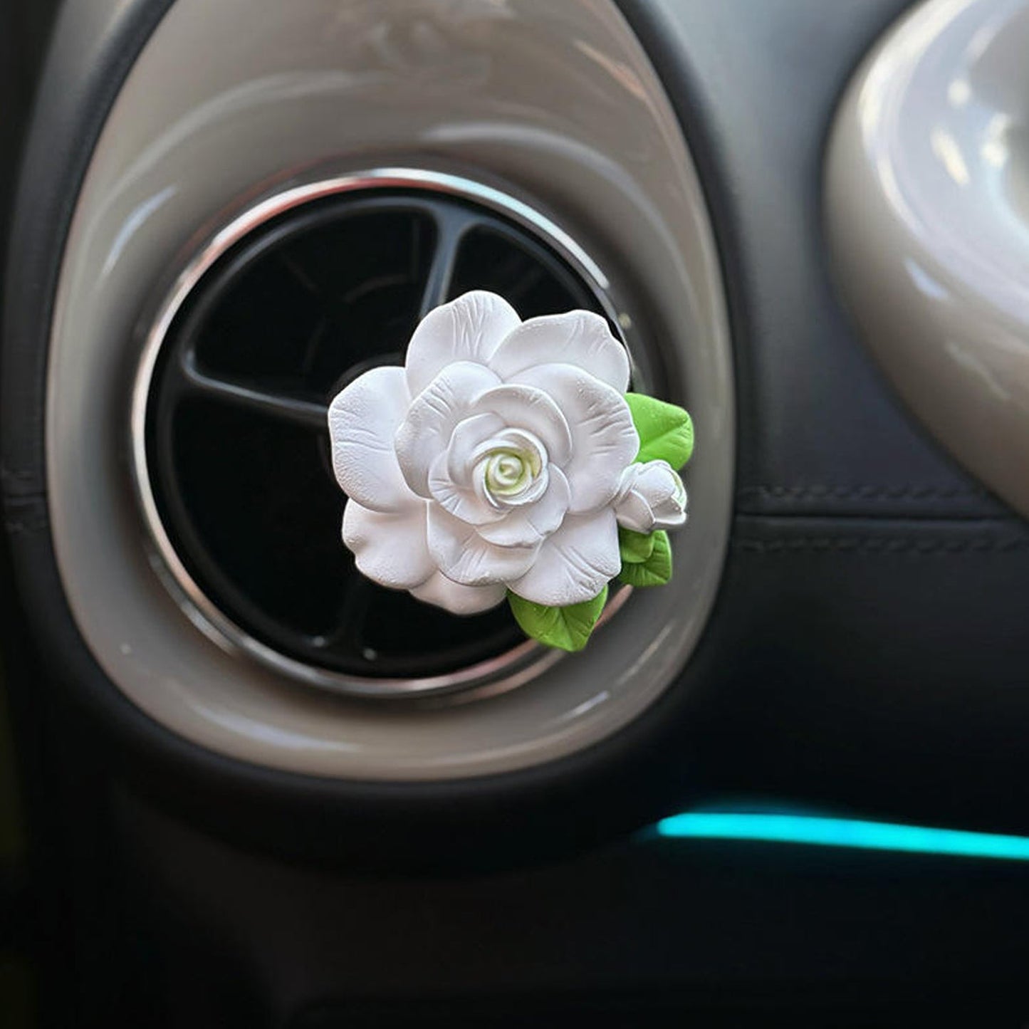 Rose Flower Car Air Freshener Clip for AC Vent with Perfume Bottle 10ML (1 Pc) signaturekarts