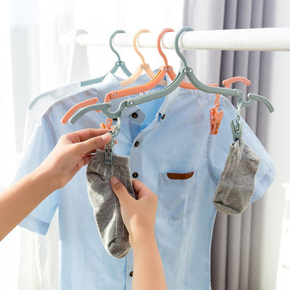 Folding Hanger with Clips for Clothes, Adjustable Hanger (1 Pc) signaturekarts