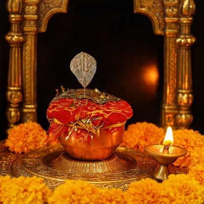 vastu Kalash Pooja Decorative Copper-Style Kalash - (1 set) signaturekarts