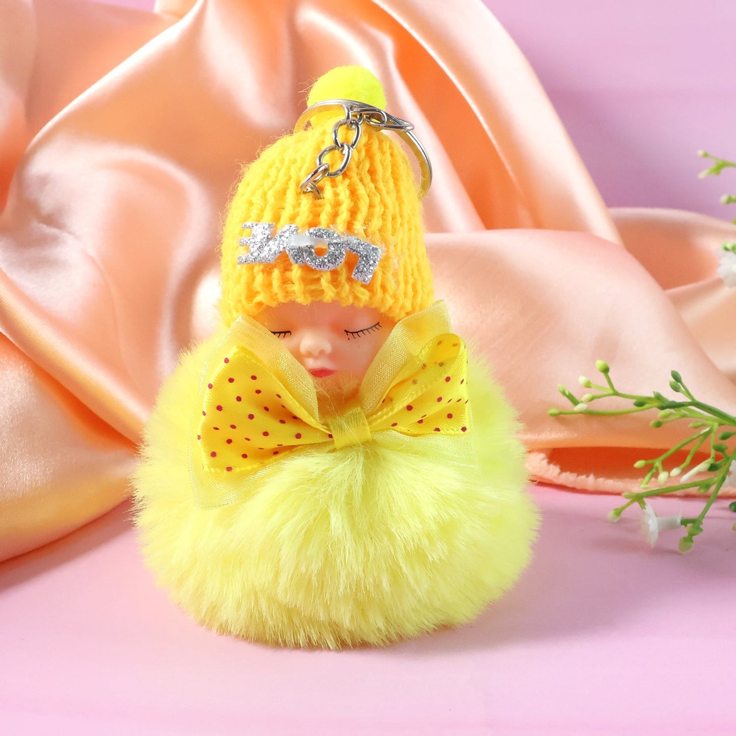 Cute Doll Plush Keychain with Soft Fur Ball (1 Pc) The Morsignaturekarts