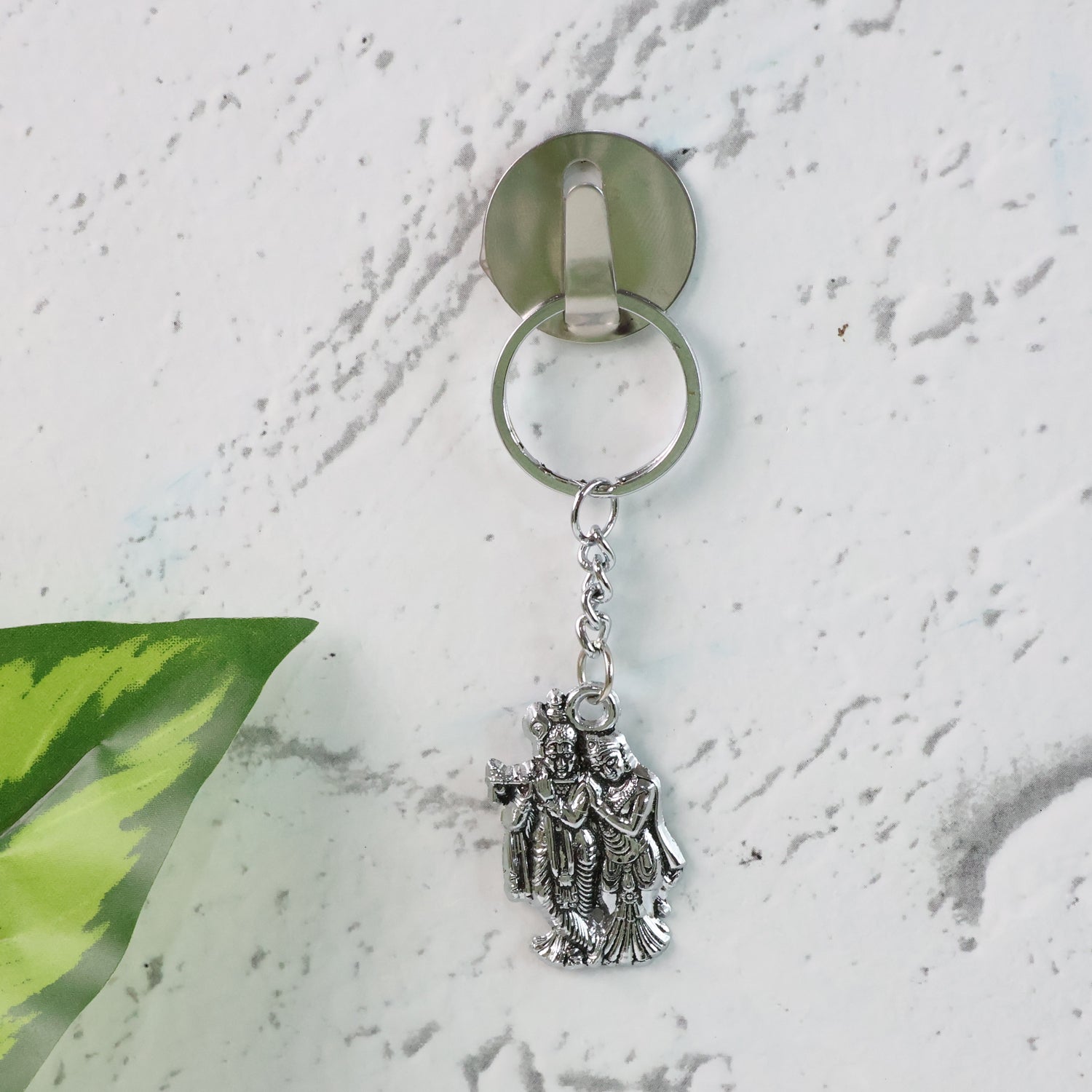 Radha Krishna Metal Keychain Set (2 Pc Mix Design) signaturekarts
