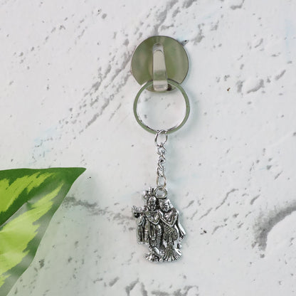 Radha Krishna Metal Keychain Set (2 Pc Mix Design) signaturekarts