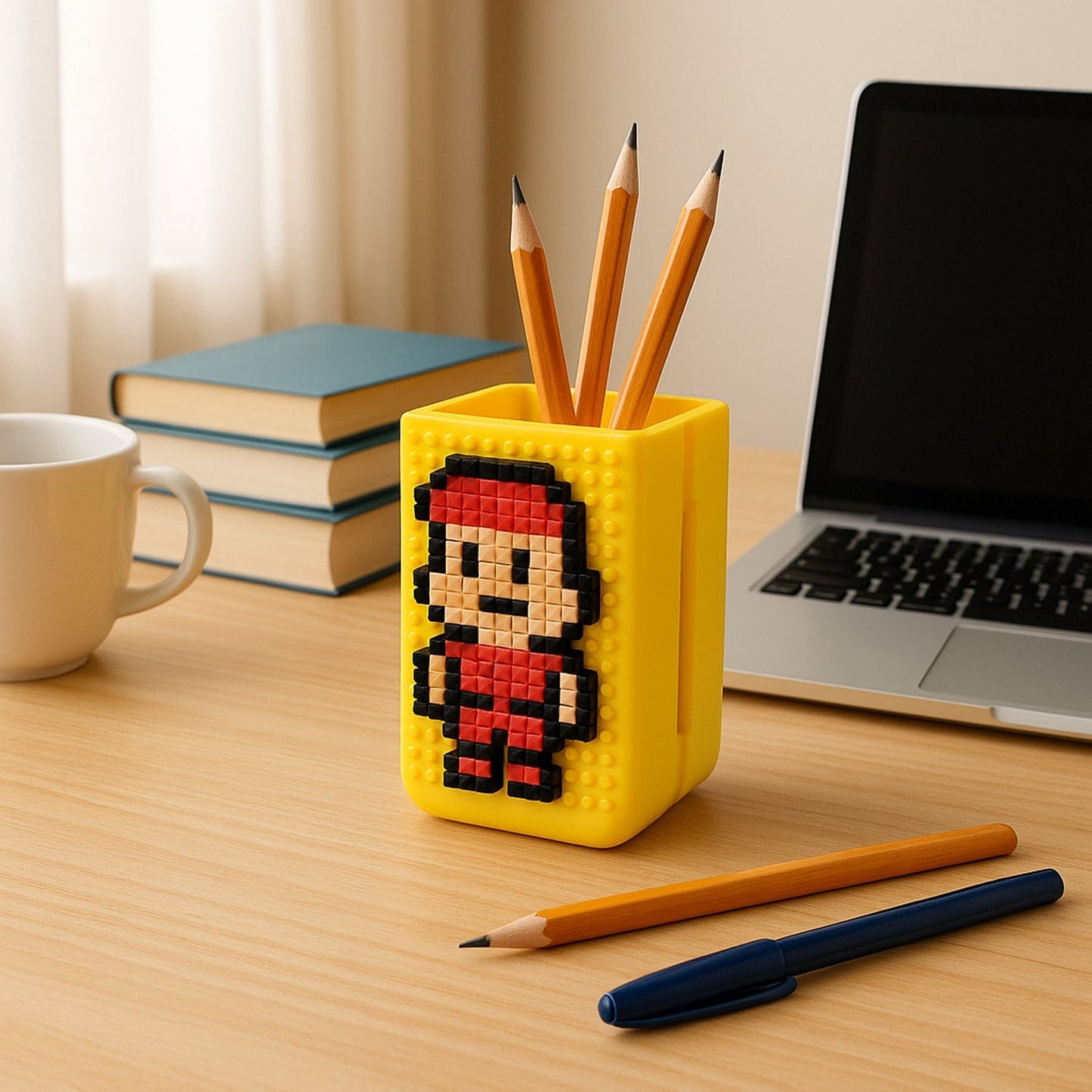 DIY Pixel Art Pen Stand with Building Block Set signaturekarts
