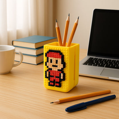 DIY Pixel Art Pen Stand with Building Block Set signaturekarts