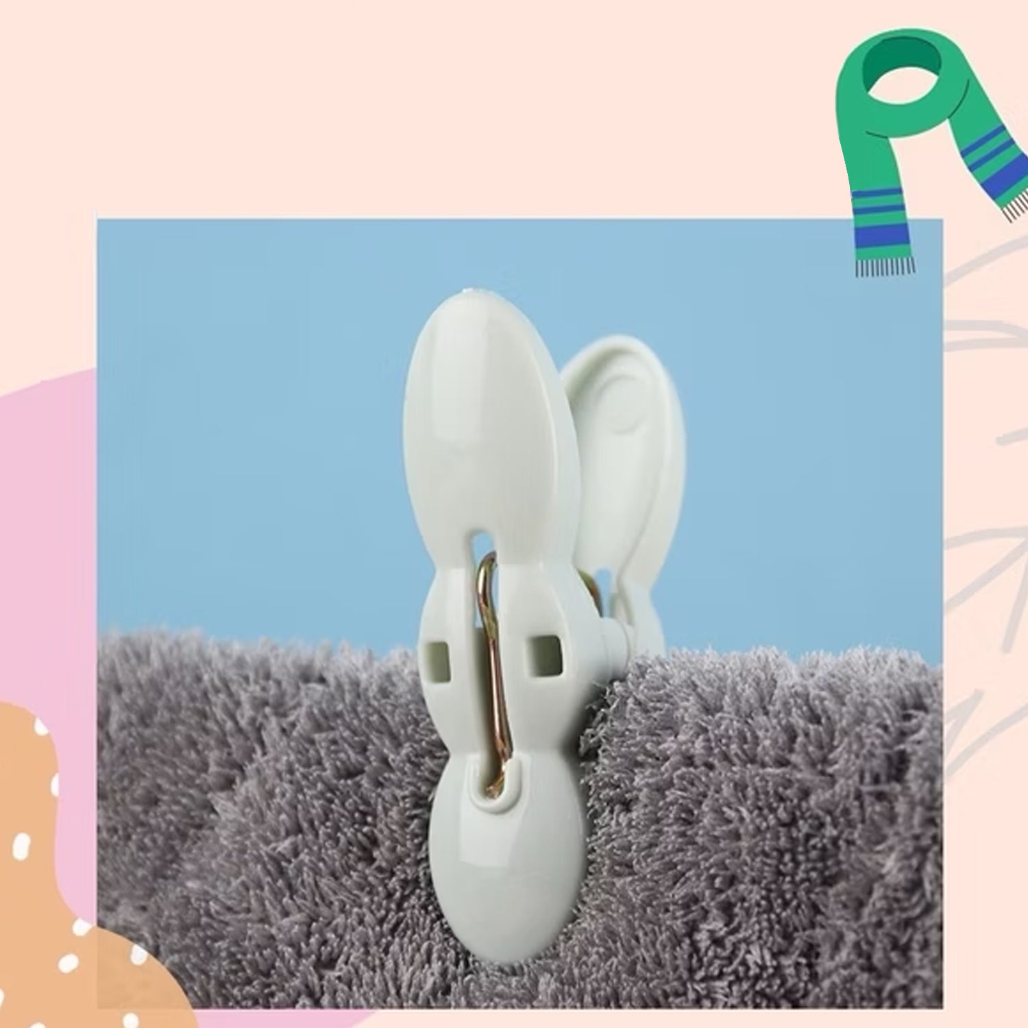 Clothes Drying Rope with Multipurpose Cloth Clips (1 Set) signaturekarts