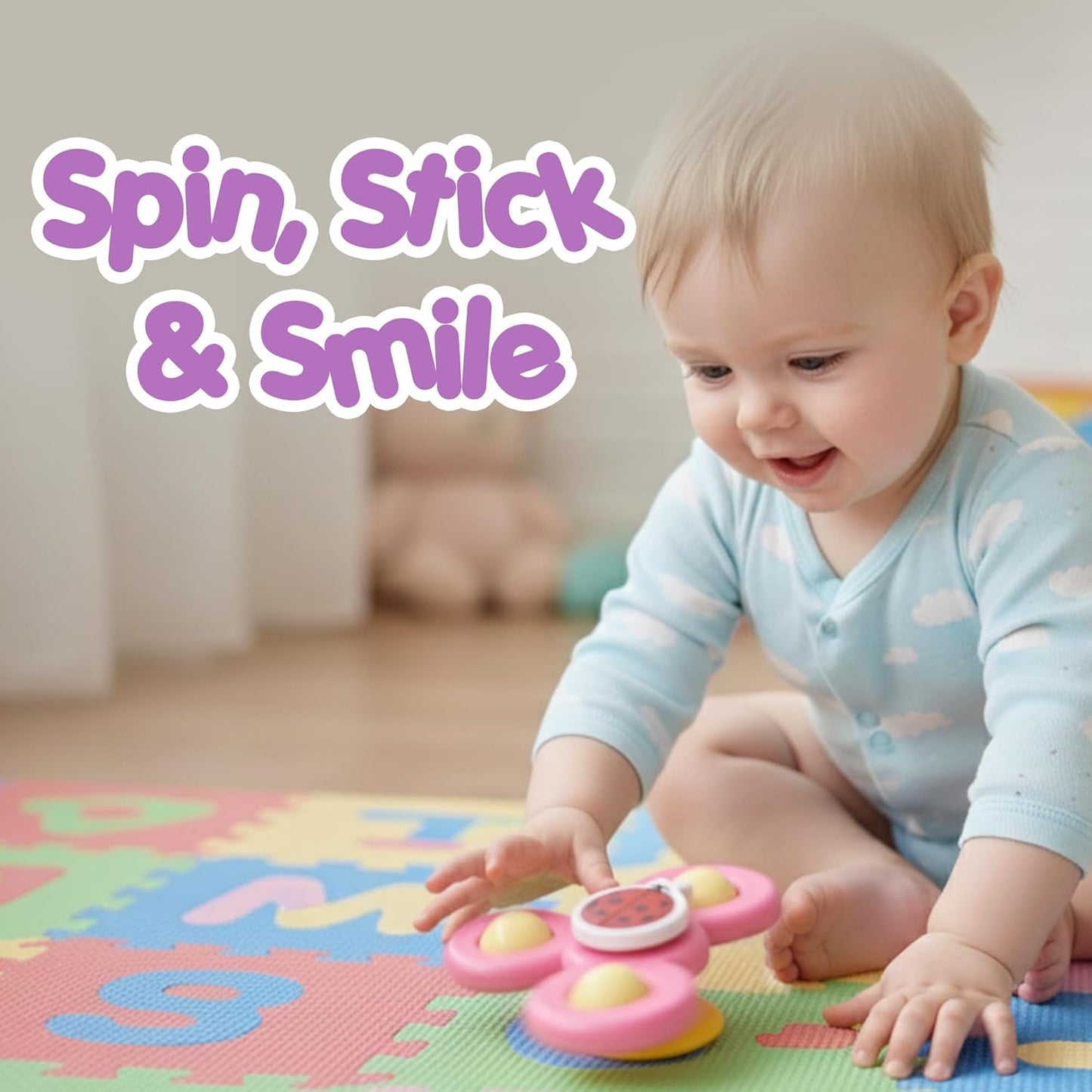 Colour Baby Spinner Toy Set – Suction Cup Sensory Spin Toys (3 Pc Set) The Morsignaturekarts