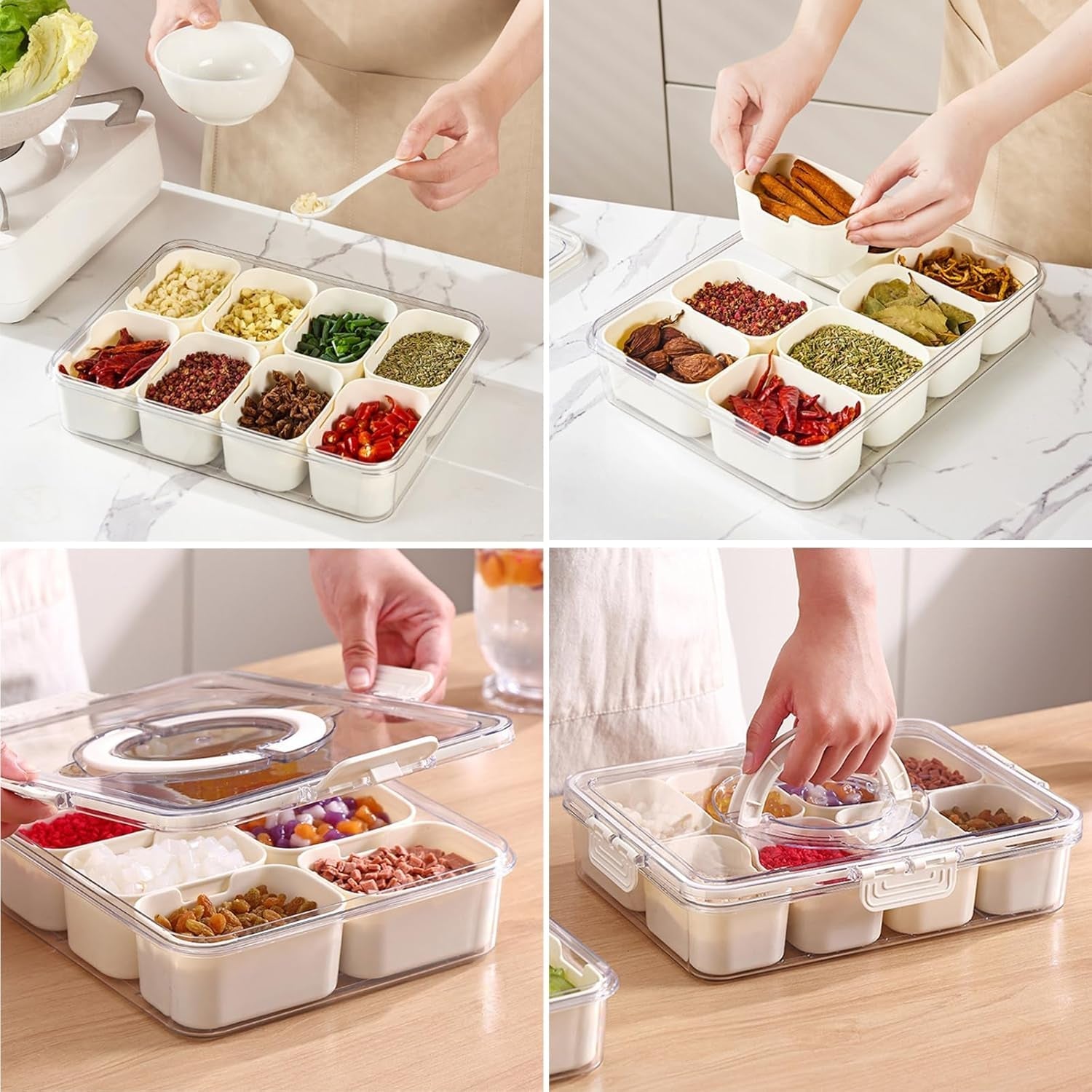 6-Compartment Fridge Storage Box with Lid The Morsignaturekarts