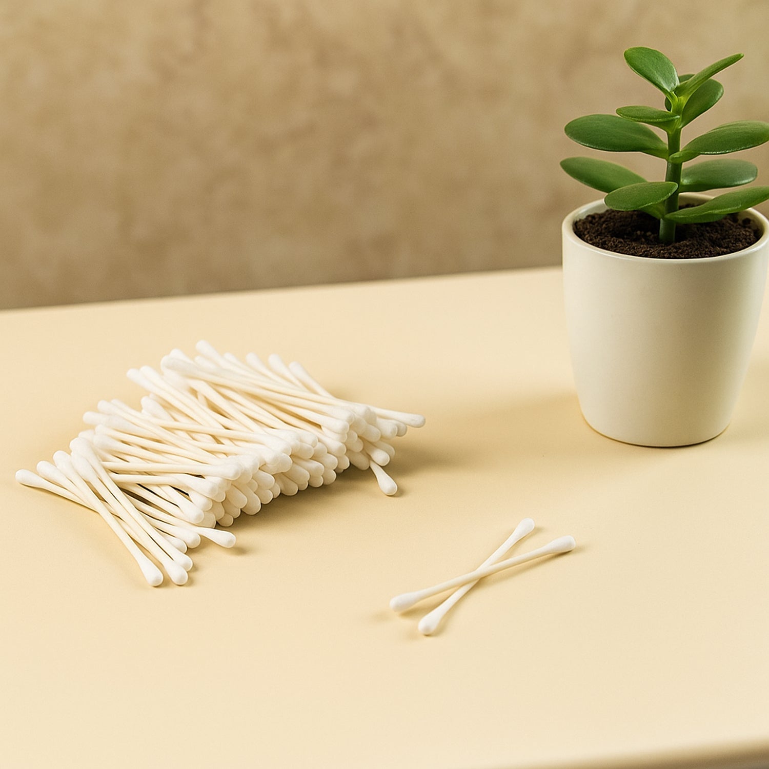 Tulips Paper-Stick Cotton Swabs - (100 Pc /  Set) signaturekarts