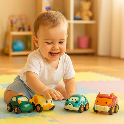 Cartoon Pull-Back Car Toy Set for Kids (12 Pc) signaturekarts