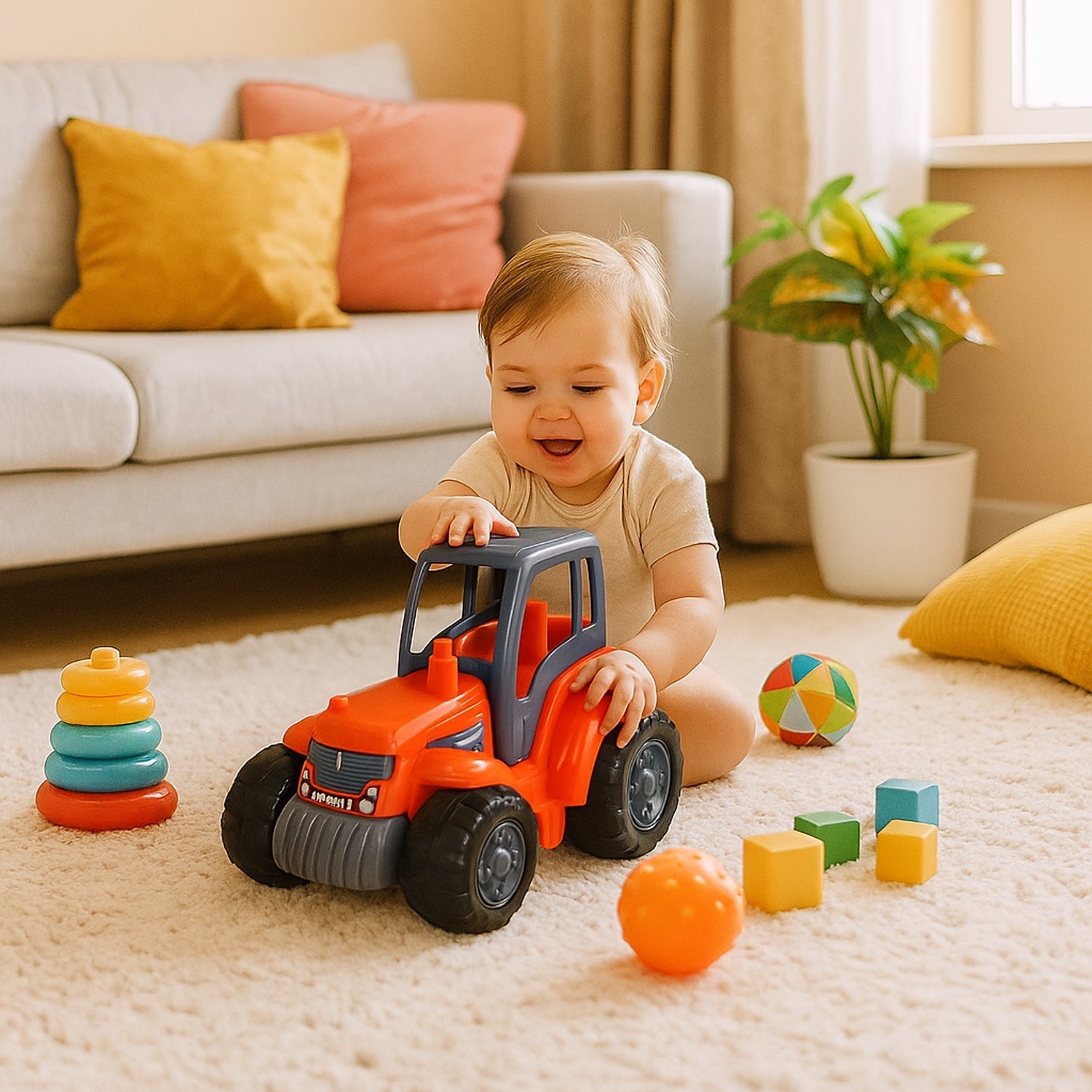 Funwoods Kids Friction Powered Tractor Toy - (1 Pc) signaturekarts